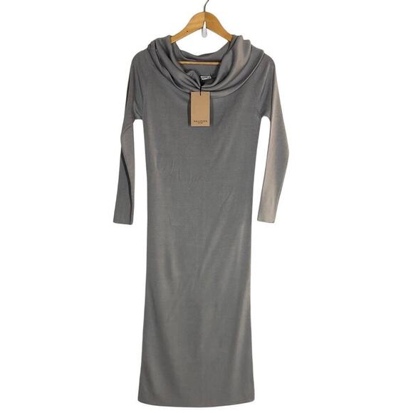 M.M. LaFleur Lalita 1.0 Dress Silk Jersey Off Shoulder Midi Light Gray NWT  XS - Picture 4 of 11